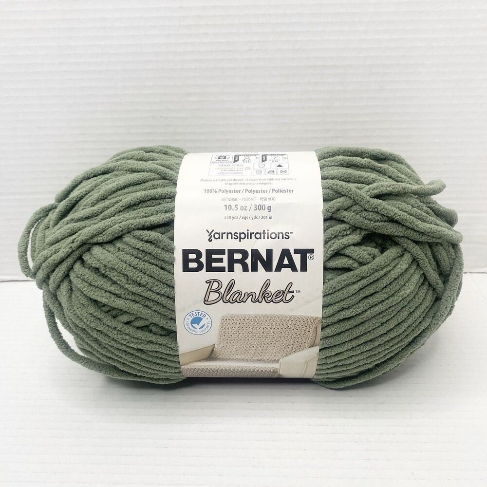 Yarnspirations Bernat Blanket Yarn 220 yds Super Bulky Smoky Green
